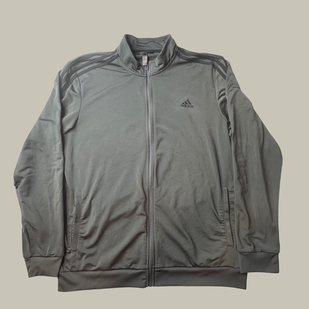 Adidas Track Jacket Mens XL H46103 Primegreen Dark Green 3-Stripe Full Zip